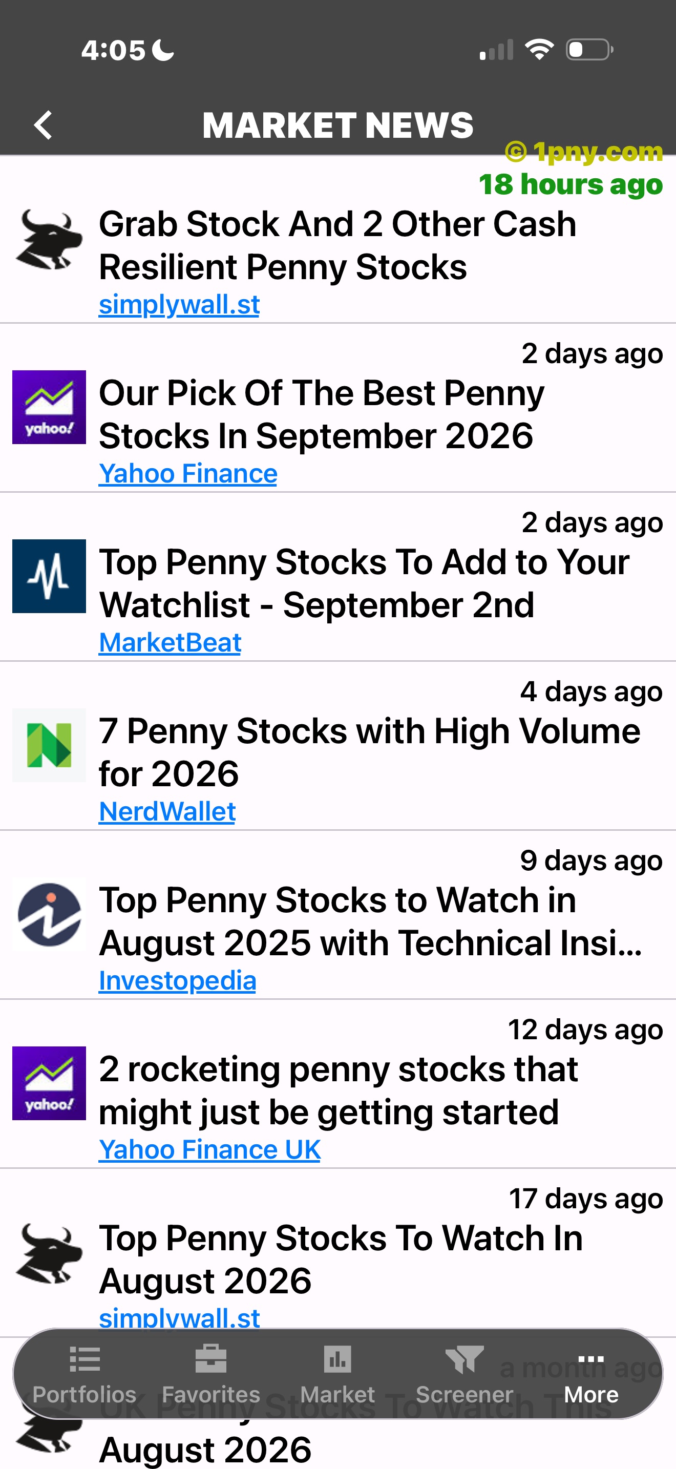 Penny Gems Market News feed with penny-stock headlines