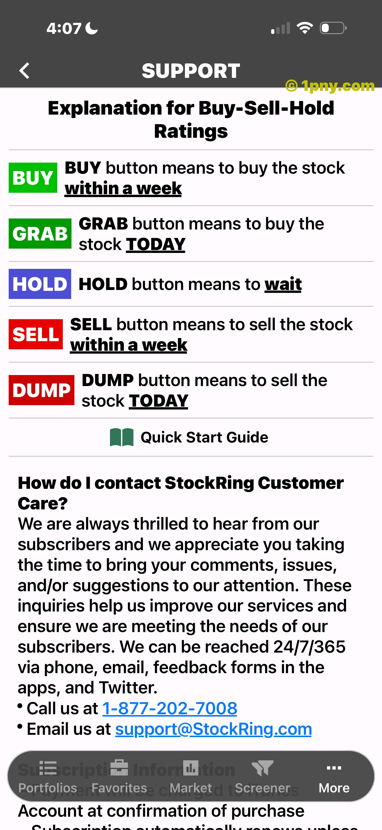 Penny Gems Support guide explaining ratings